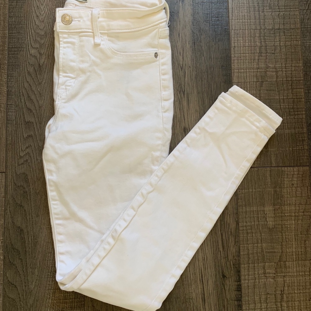 abercrombie white super skinny jeans
